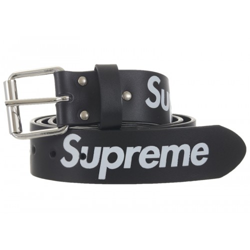 Supreme Repeat Leather Belt (FW25) Black