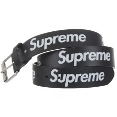 Supreme Repeat Leather Belt (FW25) Black