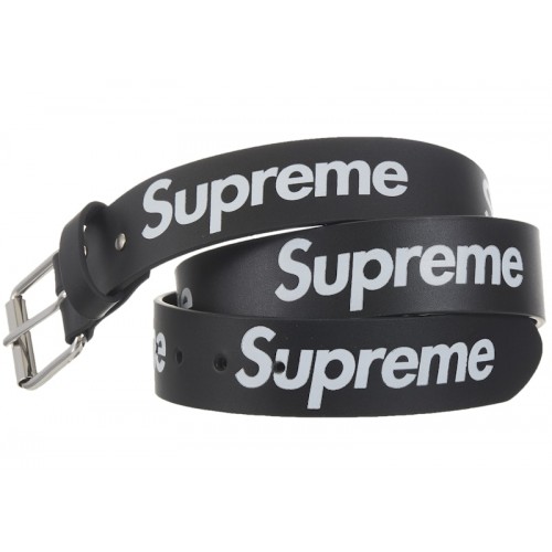 Supreme Repeat Leather Belt (FW25) Black