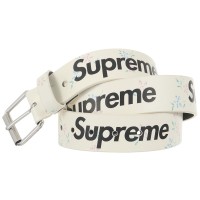 Supreme Repeat Leather Belt (FW25) White