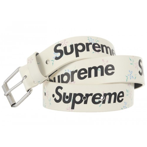 Supreme Repeat Leather Belt Floral