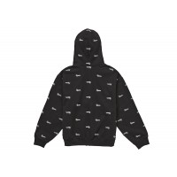 Supreme Repeat Script Zip Up Hooded Sweatshirt Black