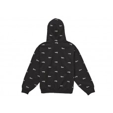 Supreme Repeat Script Zip Up Hooded Sweatshirt Black
