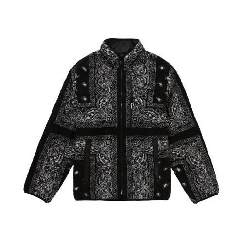 Supreme Reversible Bandana Fleece Jacket Black