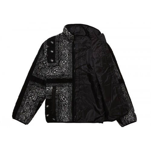 Supreme Reversible Bandana Fleece Jacket Black