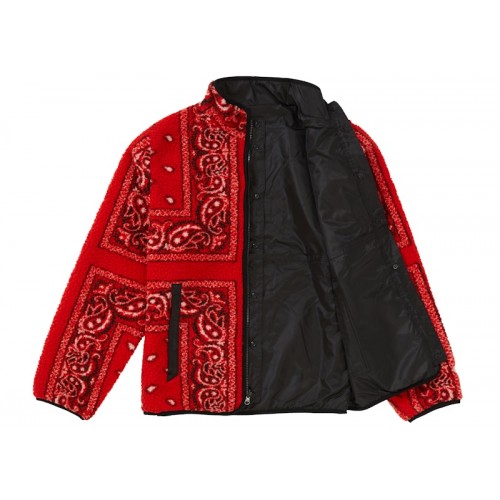Supreme Reversible Bandana Fleece Jacket Red
