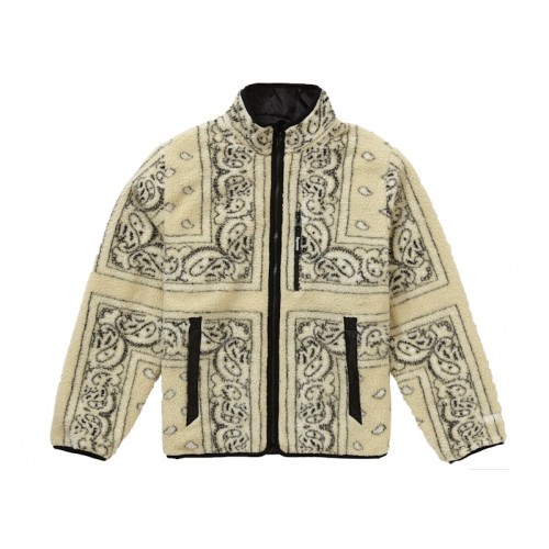 Supreme Reversible Bandana Fleece Jacket Tan