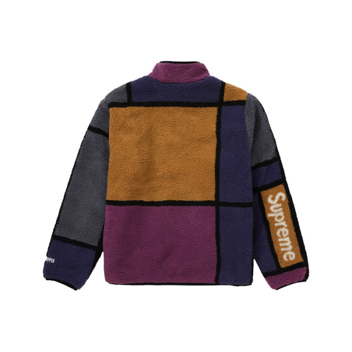 Supreme Reversible Colorblocked Fleece Jacket Purple Supreme Reversible Colorblocked Fleece Jacket Purple
