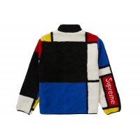 Supreme Reversible Colorblocked Fleece Jacket Red