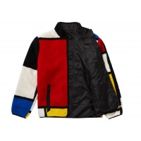 Supreme Reversible Colorblocked Fleece Jacket Red