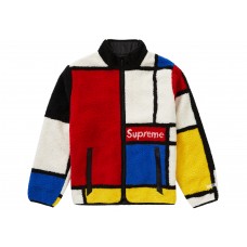 Supreme Reversible Colorblocked Fleece Jacket Red
