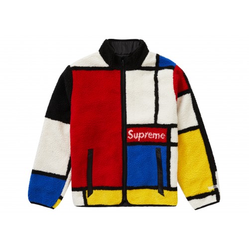 Оригинальный шмот Supreme Reversible Colorblocked Fleece Jacket Red - 70см