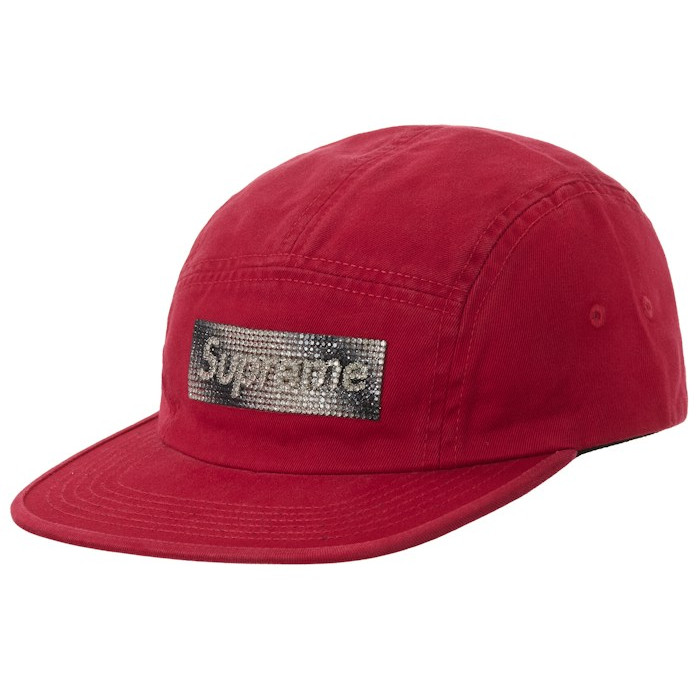 Кепка Supreme Rhinestone Label Camp Cap Red Кепка Supreme Rhinestone Label Camp Cap Red