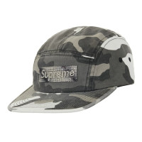 Supreme Rhinestone Label Camp Cap Snow Camo