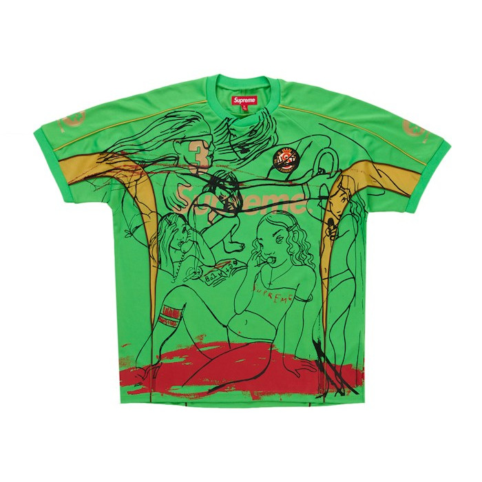 Джерси Supreme Rita Ackermann Soccer Jersey Green Джерси Supreme Rita Ackermann Soccer Jersey Green
