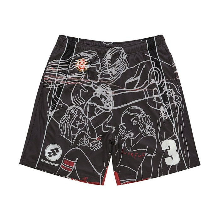 Шорты Supreme Rita Ackermann Soccer Short Black Шорты Supreme Rita Ackermann Soccer Short Black