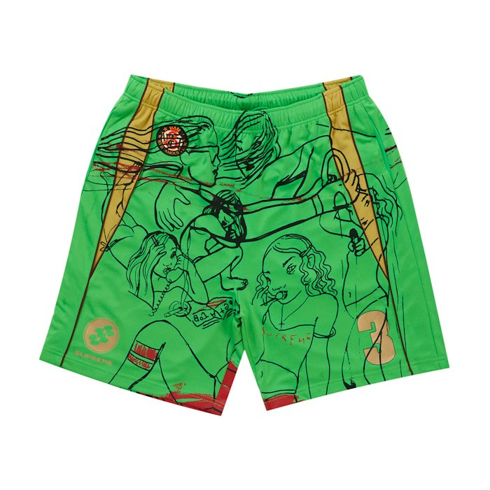 Шорты Supreme Rita Ackermann Soccer Short Green Шорты Supreme Rita Ackermann Soccer Short Green