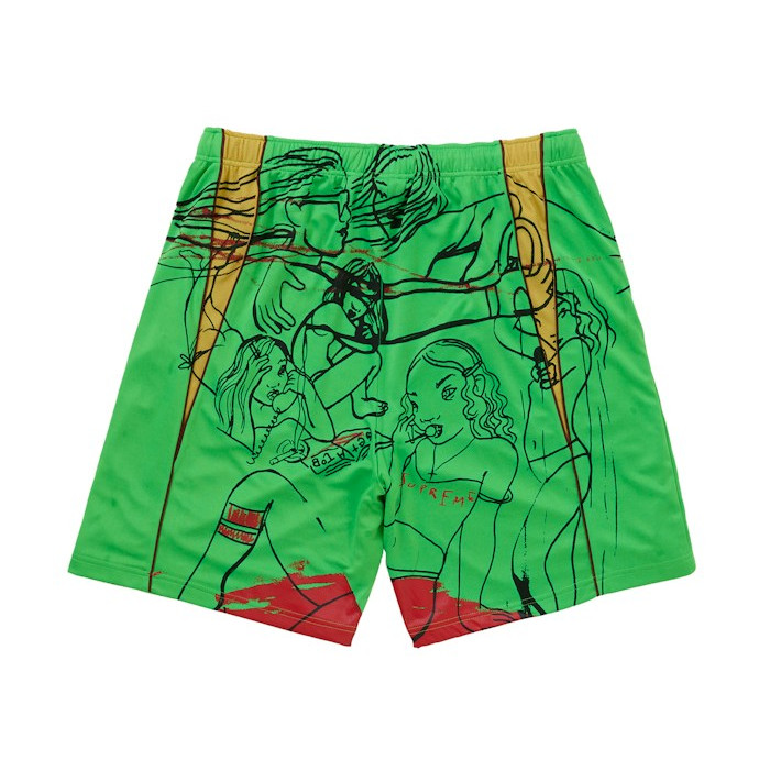 Шорты Supreme Rita Ackermann Soccer Short Green Шорты Supreme Rita Ackermann Soccer Short Green