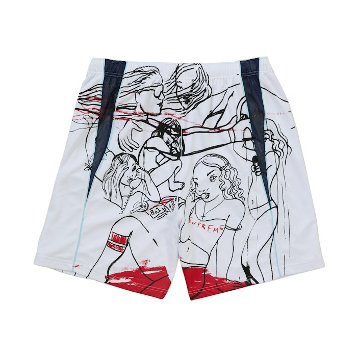 Шорты Supreme Rita Ackermann Soccer Short White Шорты Supreme Rita Ackermann Soccer Short White