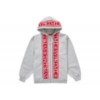 Supreme Roman Zip Up Hooded Sweatshirt Heather Grey