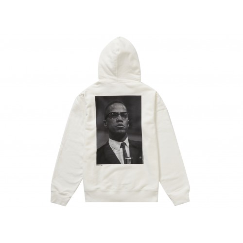 Оригинальный шмот Supreme Roy DeCarava Malcolm X Hooded Sweatshirt White