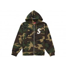 Supreme S Logo Zip Up Hooded Sweatshirt (FW25) Woodland Camo
