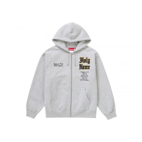 Оригинальный шмот Supreme Salvation Zip Up Hooded Sweatshirt Heather Grey