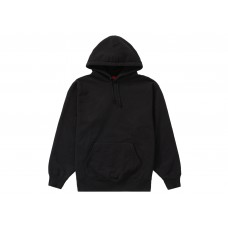 Supreme Satin Appliqué Hooded Sweatshirt Black