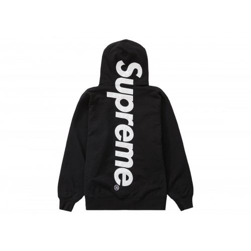 Оригинальный шмот Supreme Satin Appliqué Hooded Sweatshirt Black