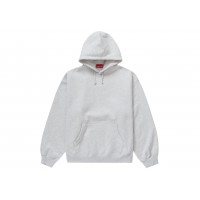 Supreme Satin Appliqué Hooded Sweatshirt (FW23) Ash Grey