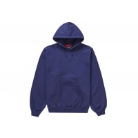 Supreme Satin Appliqué Hooded Sweatshirt (FW23) Washed Navy