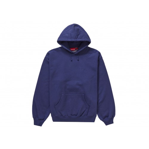 Оригинальный шмот Supreme Satin Appliqué Hooded Sweatshirt (FW23) Washed Navy