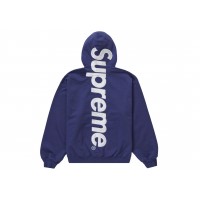Supreme Satin Appliqué Hooded Sweatshirt (FW23) Washed Navy