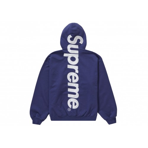 Оригинальный шмот Supreme Satin Appliqué Hooded Sweatshirt (FW23) Washed Navy