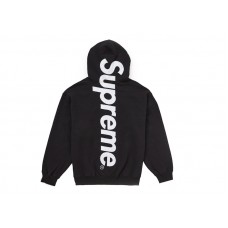Supreme Satin Applique Hooded Sweatshirt FW24 Black