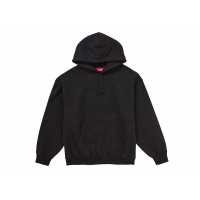 Supreme Satin Applique Hooded Sweatshirt FW24 Black