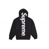 Supreme Satin Applique Hooded Sweatshirt FW24 Black