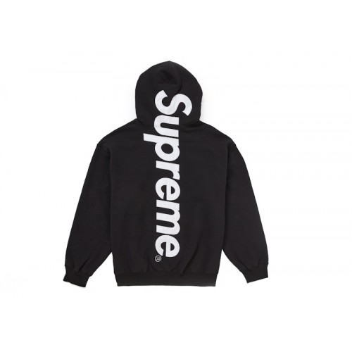 Supreme Satin Applique Hooded Sweatshirt FW24 Black