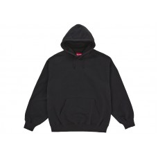 Supreme Satin Appliqué Hooded Sweatshirt (FW25) Black