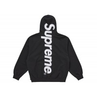 Supreme Satin Appliqué Hooded Sweatshirt (FW25) Black