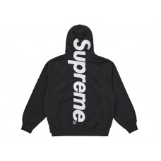 Supreme Satin Appliqué Hooded Sweatshirt (FW25) Black