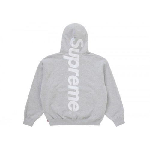 Supreme Satin Appliqué Hooded Sweatshirt (FW25) Heather Grey
