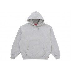 Supreme Satin Appliqué Hooded Sweatshirt (FW25) Heather Grey