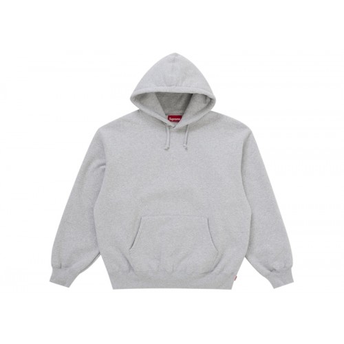 Supreme Satin Appliqué Hooded Sweatshirt (FW25) Heather Grey