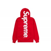 Supreme Satin Appliqué Hooded Sweatshirt Red