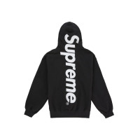 Supreme Satin Applique Hooded Sweatshirt (SS26) Black