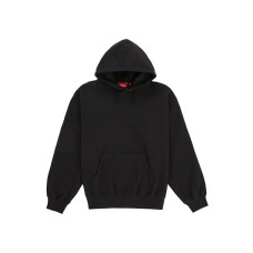 Supreme Satin Applique Hooded Sweatshirt (SS26) Black