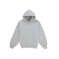 Supreme Satin Applique Hooded Sweatshirt (SS26) Heather Grey