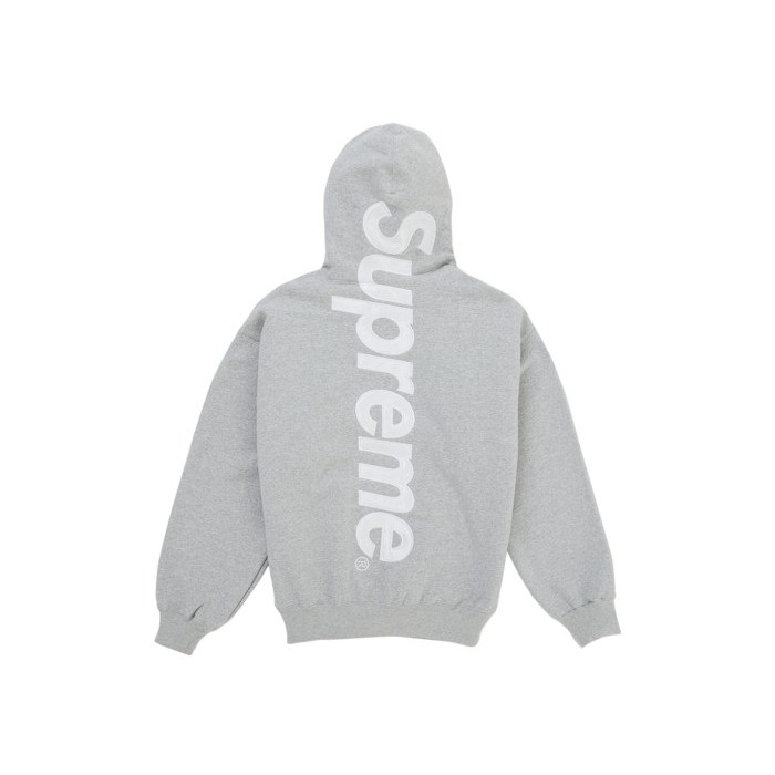 Худи Supreme Satin Applique Hooded Sweatshirt (SS26) Heather Grey Худи Supreme Satin Applique Hooded Sweatshirt (SS26) Heather Grey