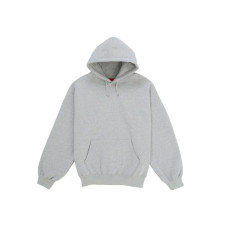 Supreme Satin Applique Hooded Sweatshirt (SS26) Heather Grey